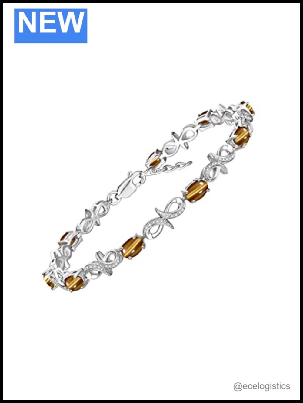 925 Sterling Silver Infinity Tennis Bracelet Gemstone Diamonds Adjustable